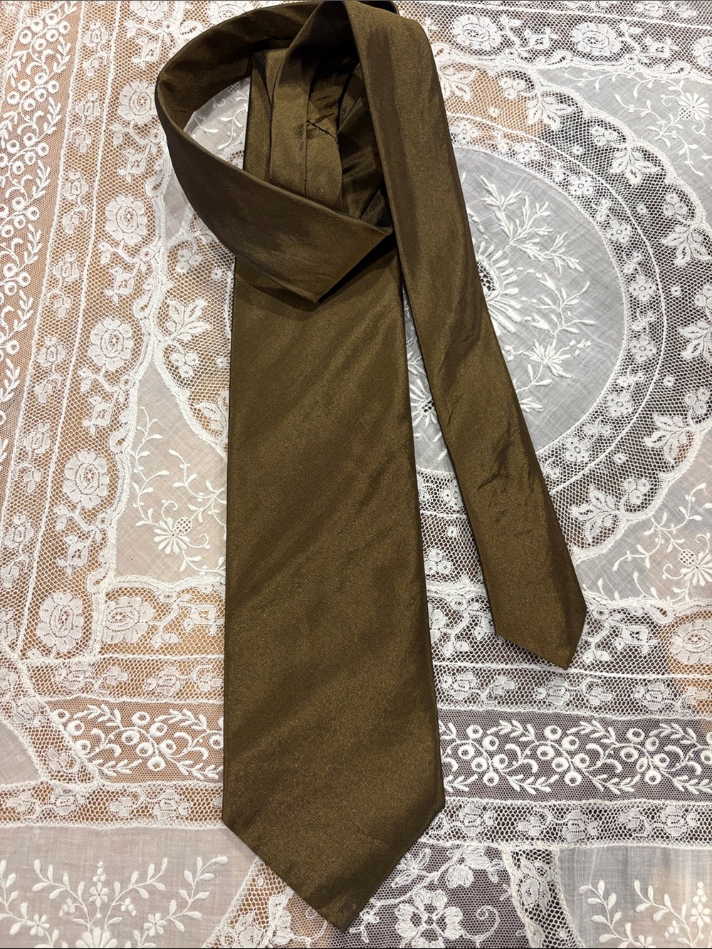 Classic Solid Olive Green Mens Tie